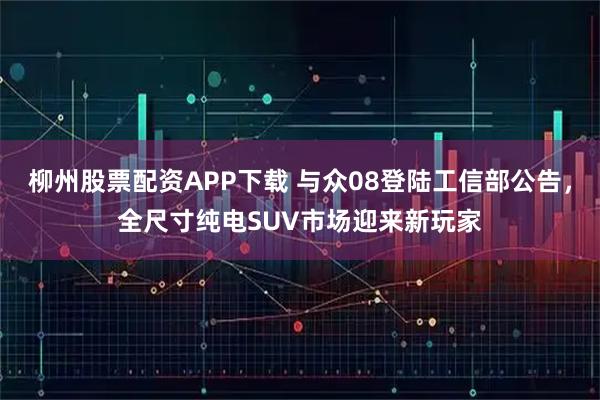 柳州股票配资APP下载 与众08登陆工信部公告，全尺寸纯电SUV市场迎来新玩家