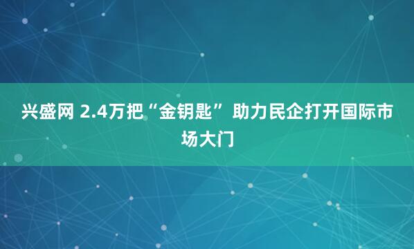 兴盛网 2.4万把“金钥匙” 助力民企打开国际市场大门