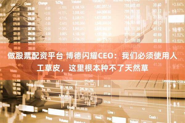 做股票配资平台 博德闪耀CEO：我们必须使用人工草皮，这里根本种不了天然草